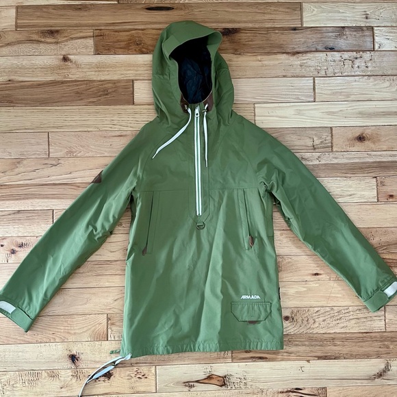 Armada Ski Jacket, Green Half-Zip, M. - Picture 1 of 8